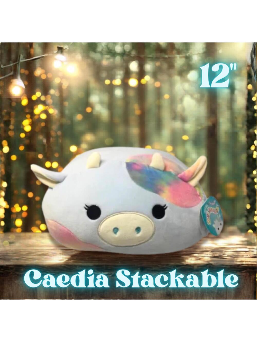NWT Caedia the Tie-Dye Cow Stackable Squishmallows 12"
